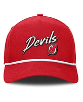 Fanatics Men's Red New Jersey Devils Decades Collection A-Frame Rope Adjustable Hat