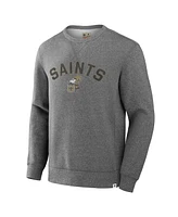 Fanatics Men's Heather Gray New Orleans Saints Loop Terry Pullover Sweatshirt