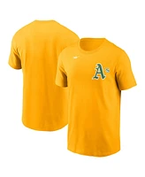 Nike Men's Gold Athletics Cooperstown Wordmark T-Shirt