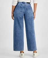 Dkny Jeans Petite High-Rise Wide-Leg Cotton