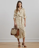 Lauren Ralph Petite Floral Linen Shirtdress