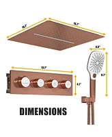 3 Functions Thermostatic Complete Rainfall Shower System with Body Spray