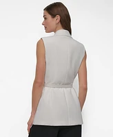 Dkny Women's Notch-Collar Belted Extended Vest