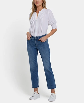 Nydj Women's Marilyn Straight Ankle Frayed Hem Jeans