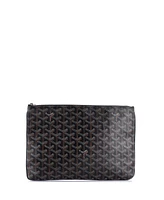 Pre-Owned Goyard Mm Senat Zip Pouch Coated Canvas