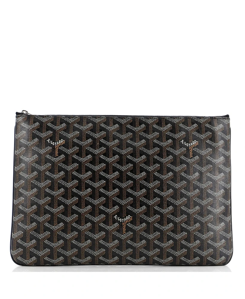 Pre-Owned Goyard Mm Senat Zip Pouch Coated Canvas