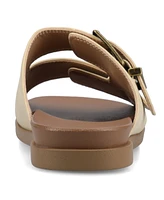 Journee Collection Women's Cosette Double Strap Flat Sandals