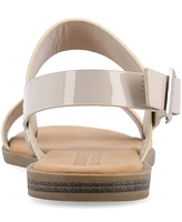 Journee Collection Women's Lavine Double Strap Flat Sandals