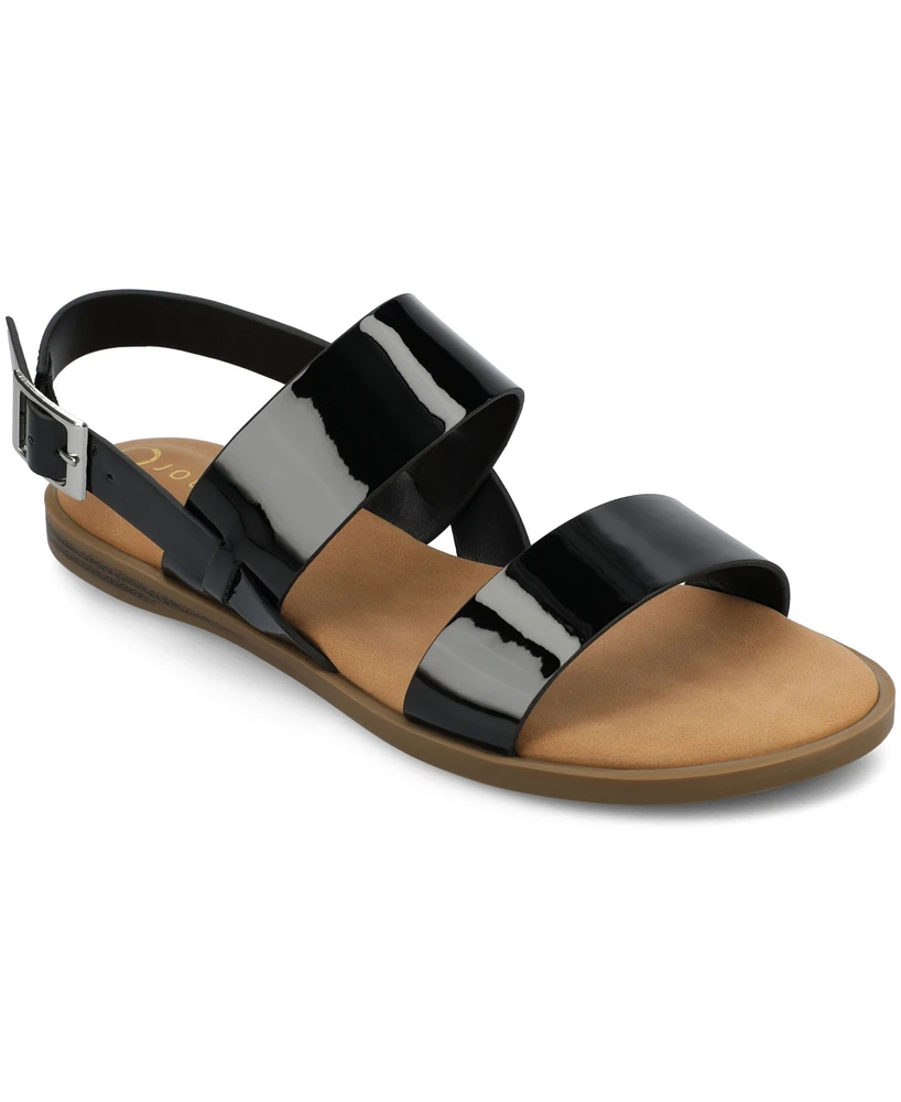 Journee Collection Women's Lavine Round Toe Flat Sandals