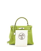 Pre-Owned HERMES Kelly 28 Handbag Green Swift with Palladium Hardware