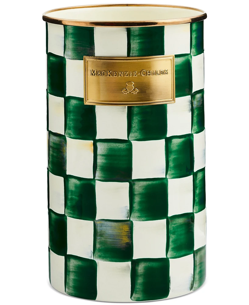 Mackenzie-Childs Emerald Check Utensil Holder
