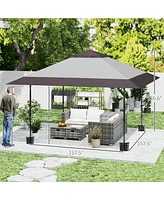 Outsunny 13'x13' Pop Up Canopy with Wheeled Carry Bag and Bags, Navy