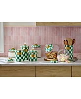 Mackenzie-Childs Emerald Check Kitchen Canister
