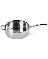 Le Creuset Classic Stainless Steel Round Saute Pan with Lid, 6 Qt.