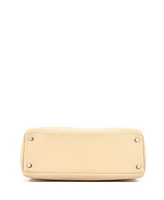 Pre-Owned HERMES Kelly 35 Handbag Light Clemence with Palladium Hardware