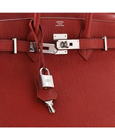 Pre-Owned HERMES Birkin 30 Handbag Red Togo with Palladium Hardware