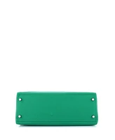 Pre-Owned HERMES Kelly 32 Handbag Green Togo with Palladium Hardware