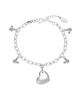 Disney Crystal Mickey Mouse Heart Charm Bracelet