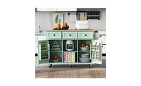 Kitchen Cart with Drop-Leaf Countertop and Storage for Small Spaces