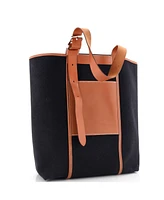 Pre-Owned HERMES 27 Etriviere Pocket Tote Toile and Leather