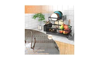 Kitchen Counter Utensil Drying Rack with Multi-Tier Design and Drip Tray for Kitchen