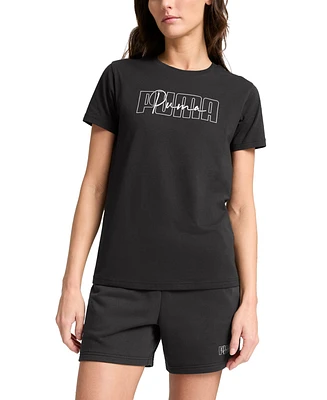 Puma Women's Essential Cotton Admire Script-Logo T-Shirt