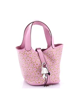 Pre-Owned HERMES Micro Picotin Lock Bag Lucky Daisy Printed Swift