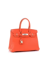 Pre-Owned HERMES Birkin 30 Handbag Togo with Palladium Hardware