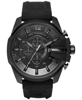 Diesel Men's Chronograph Mega Chief Black Silicone Strap Watch 51x59mm DZ4378