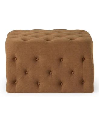 Maven Lane Henry Traditional Ottoman in Clay Fabric Upholstery
