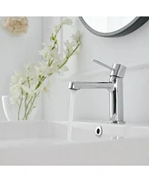Single Handle Single Hole Modern Bathroom Faucet Bathroom Drip-Free Vanity Sink Faucet in Polished Chrome