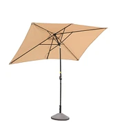 10' x 6'5 Rectangular Lighted Market Umbrella(Sand)