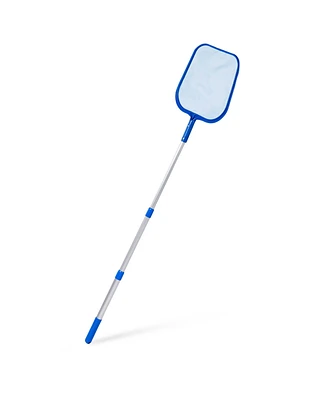 Swimline Pool & Spa Leaf Skimmer Net w/ 48" Adjustable Aluminum Telescopic Pole