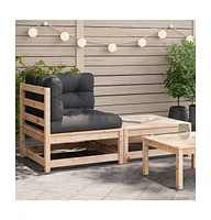 Patio Sofa Corner with Cushions and Footstool