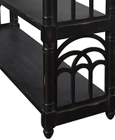 StyleCraft Home Collection 14" Wood Three Tier Console Table