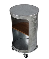 StyleCraft Home Collection 15.75" Galvanized Metal Church St. Industrial Side Table