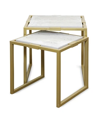 StyleCraft Home Collection 2-Pc. Marble Modern Tables