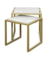 StyleCraft Home Collection 2-Pc. Marble Modern Tables