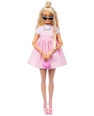 Barbie Deluxe Style Doll 3 in Pastel Pink Barbiecore Dress with Oversized Bow, Blond Hair