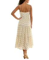 Trixxi Juniors' Floral Print Sleeveless Midi Dress