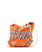 Pre-Owned HERMES Gm Silky City Bag Printed Silk and Leather