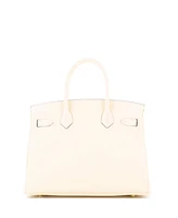 Pre-Owned HERMES Birkin 30 Handbag Light Clemence with Gold Hardware