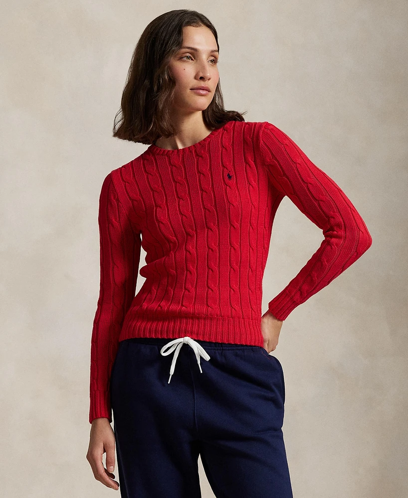 Polo Ralph Lauren Women's Cable-Knit Cotton Crewneck Sweater