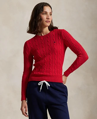 Polo Ralph Lauren Women's Cable-Knit Cotton Crewneck Sweater