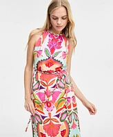 Vince Camuto Women's Printed Halter Sleeveless Maxi Dress