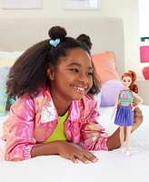 Barbie Fashionistas Doll 232 in Jersey Top and Pleated Purple Skirt, Red Hair