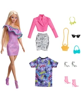 Barbie Fashion Doll with Clothes and Accessories Including Party Dresses & Purses