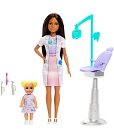 Barbie Dentist Doll with Brunette Fashion Doll, 1 Kid Doll, Medical Doctor Furniture & Accessories