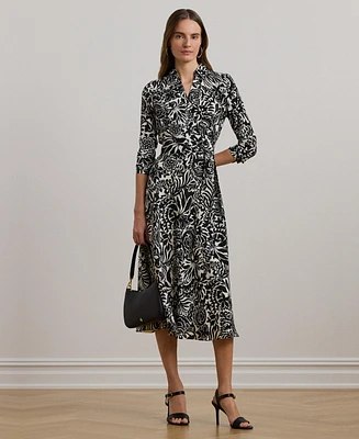 Lauren Ralph Women's Floral Crepe Midi Dress