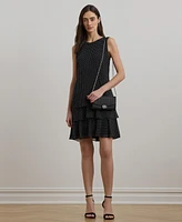 Lauren Ralph Women's Polka-Dot Crinkle Georgette Shift Dress